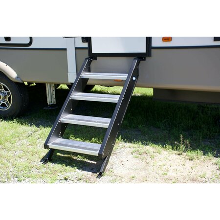 MOR/RYDE STEPS AND STEP RUGS RV 3 Step 2712 Inch To 36 Inch Height Removable STP54-010H